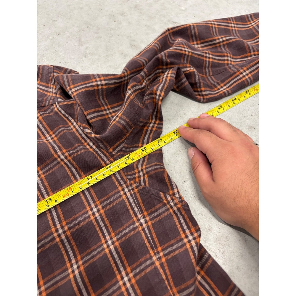 Arcteryx Mens Plaid Long Sleeve Snap Button Down Shirt Brown Orange Small - Picture 7 of 9